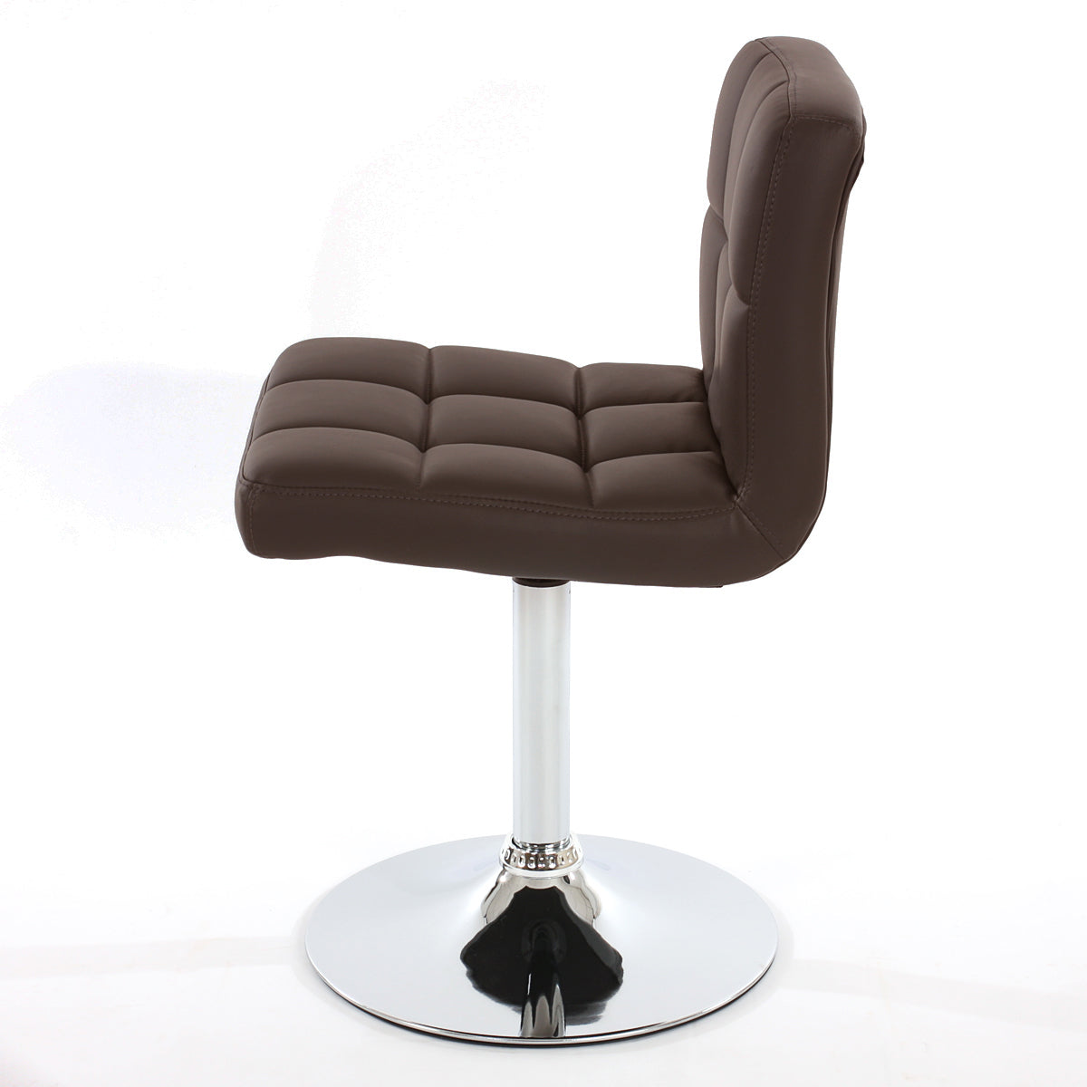 Set van 2 eetkamerstoelen Bureaustoel Stoel Kavala kunstleer chroom ~ bruin