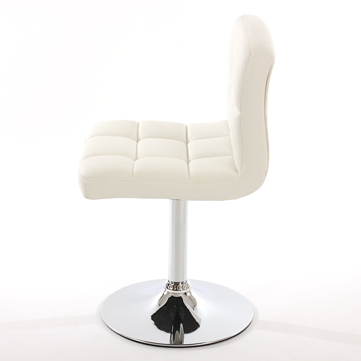 Set van 6 eetkamerstoelen Bureaustoel Stoel Kavala kunstleer chroom ~ wit