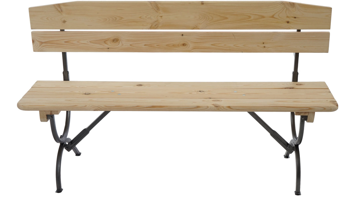 Set van 2 banken met rugleuning voor biertafelset Linz feesttent, naturel ~ 180 cm