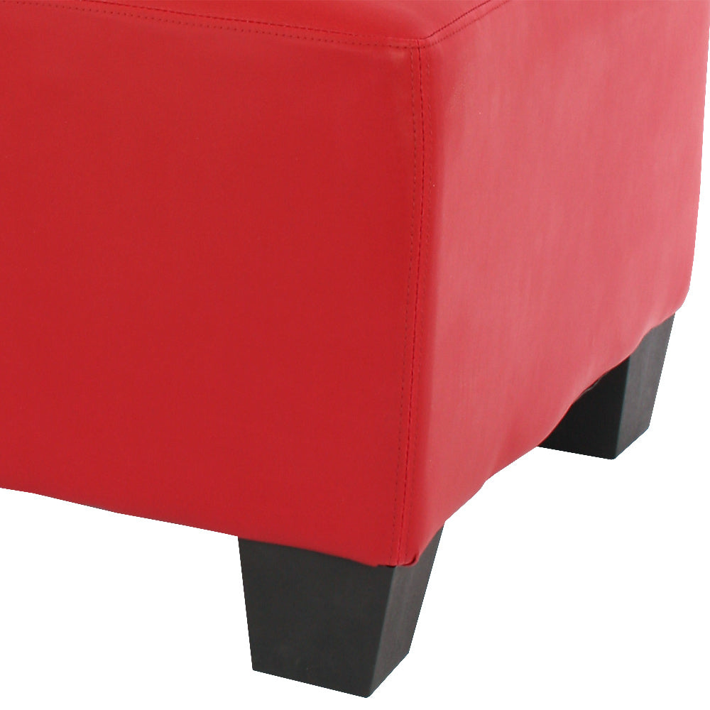 Modulaire voetenbank Lyon, kunstleer ~ rood