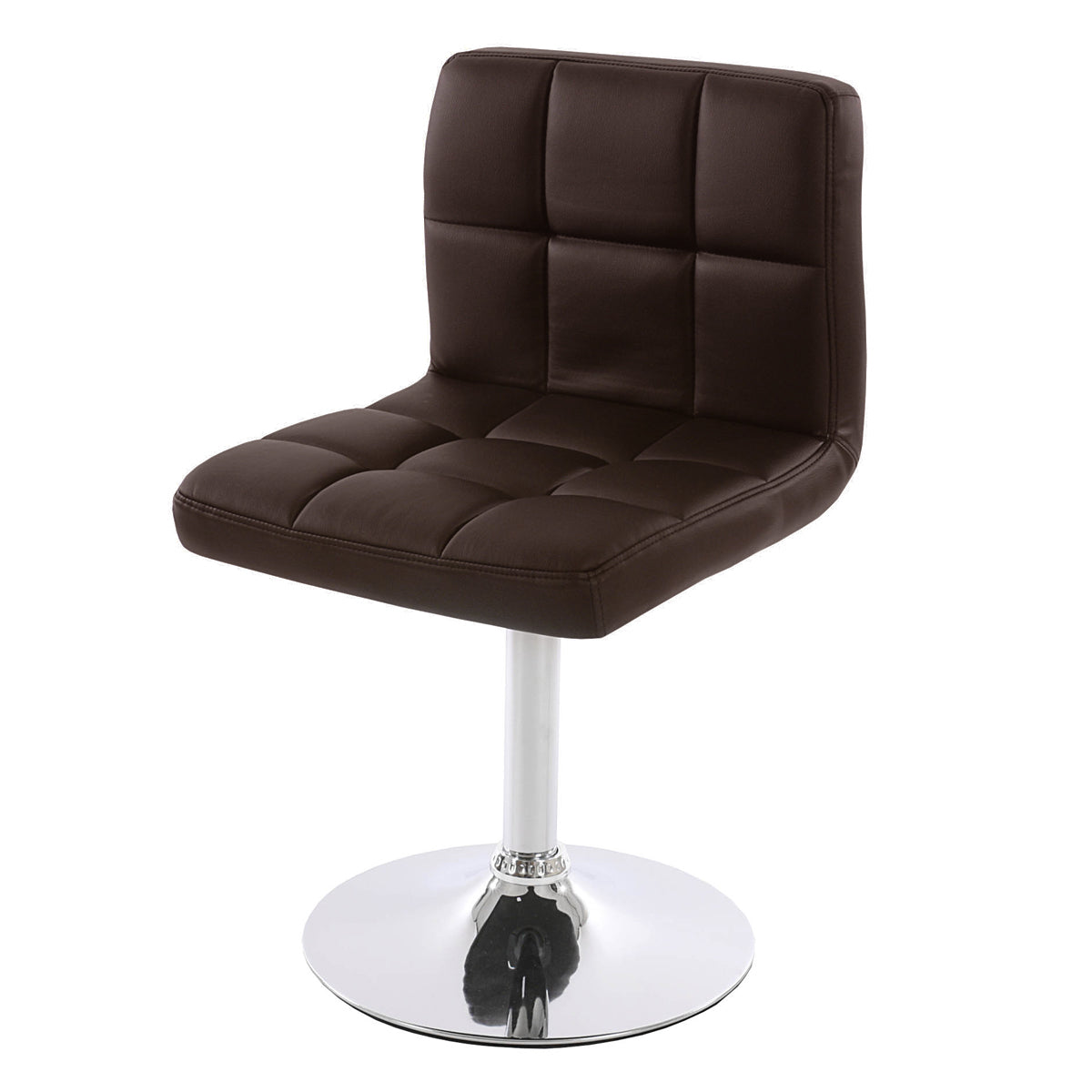 Set van 2 eetkamerstoelen Bureaustoel Stoel Kavala kunstleer chroom ~ bruin