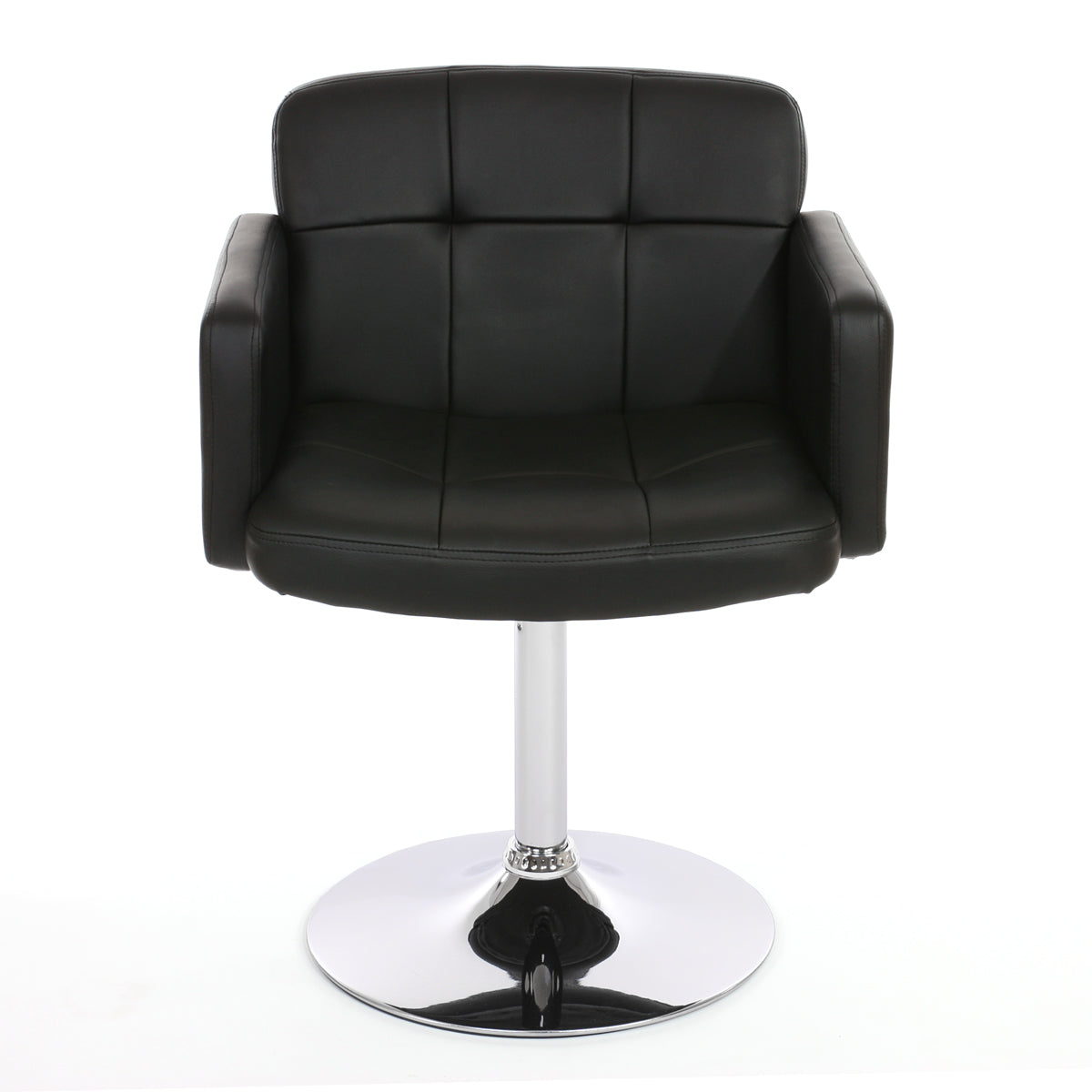 Set van 6 eetkamerstoelen Orlando, bureaustoel keuken, kunstleer chroom MVG-gecertificeerd ~ zwart