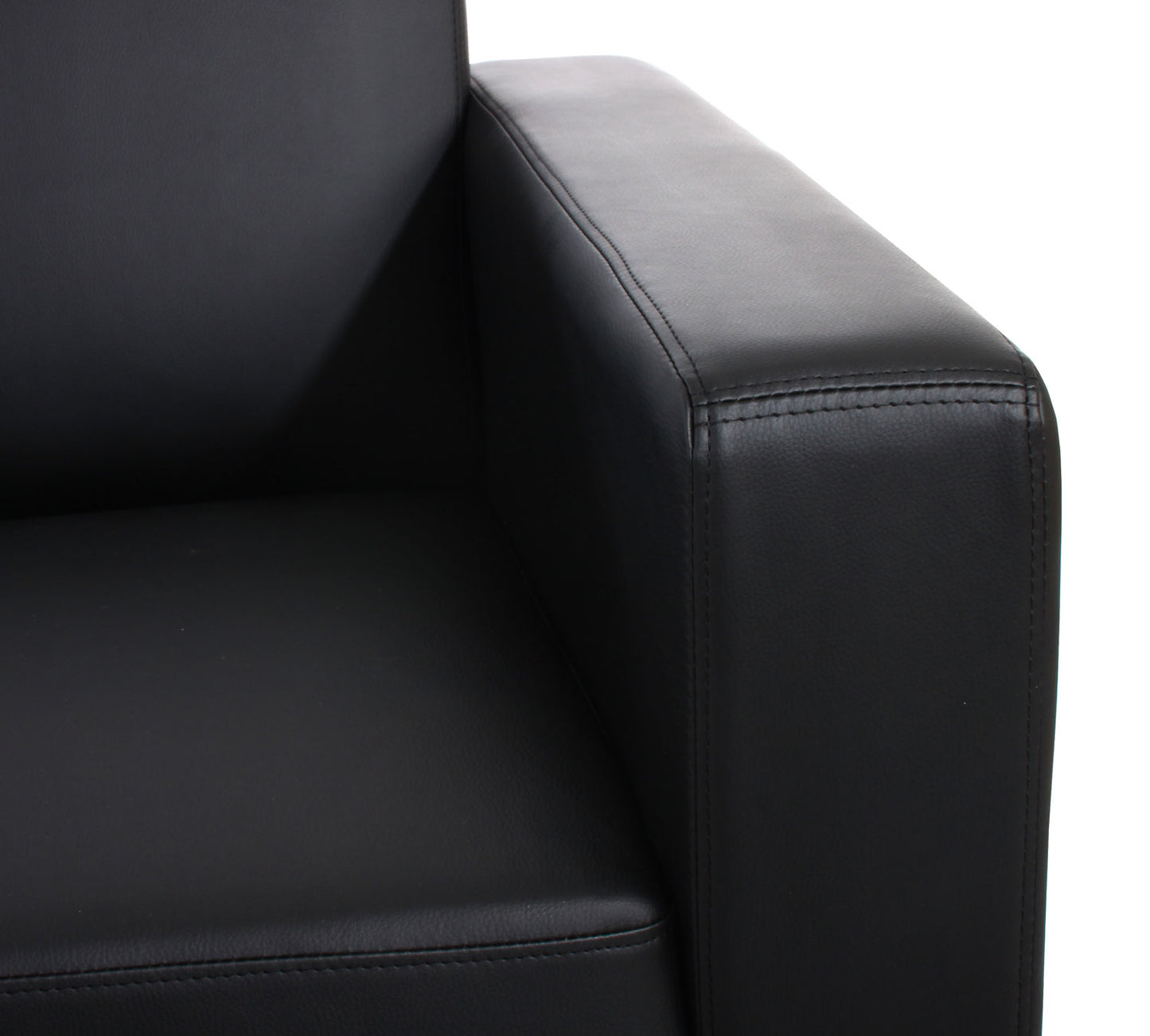 Modulaire 2-zits bank Lyon loungebank kunstleer 136cm ~ zwart