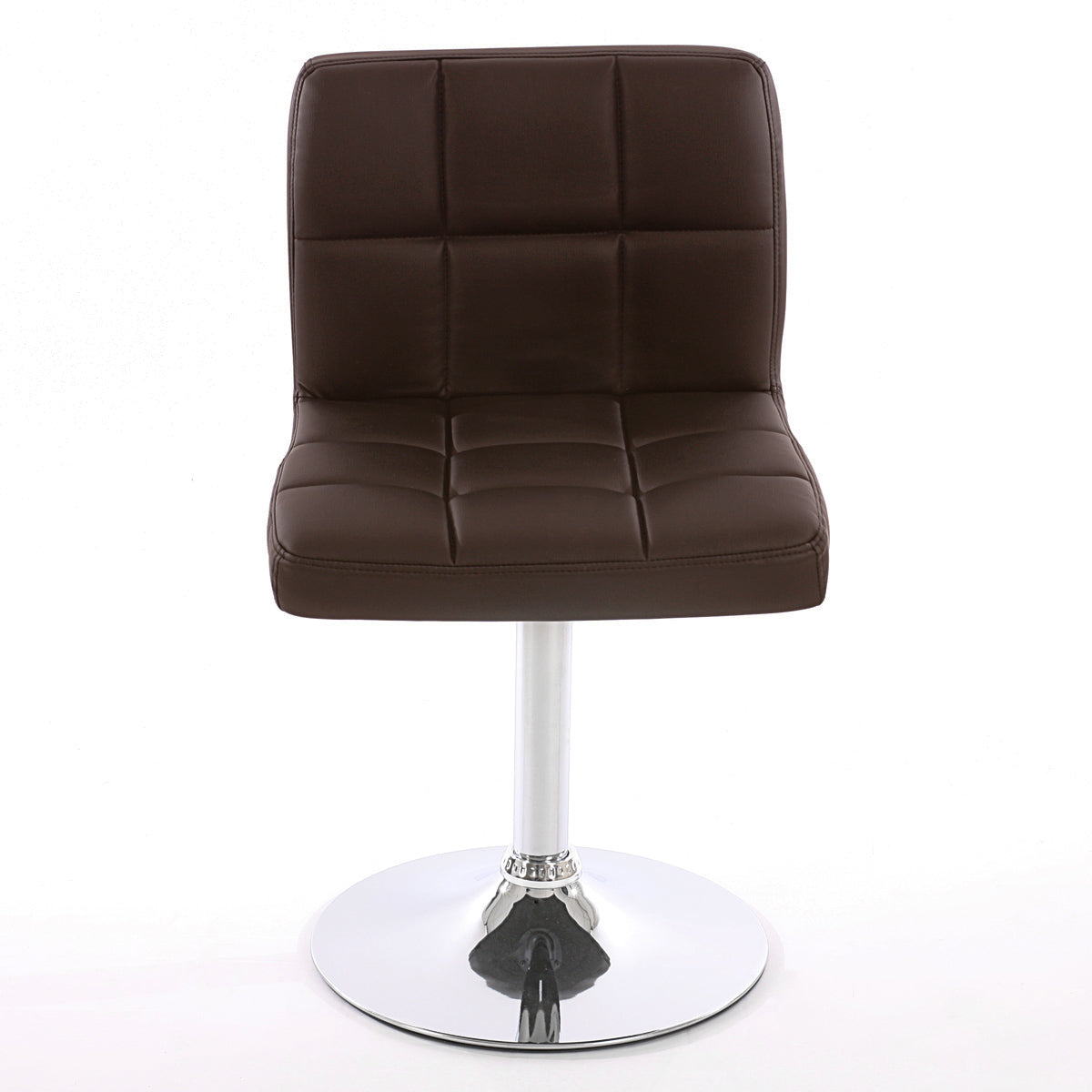 Set van 2 eetkamerstoelen Bureaustoel Stoel Kavala kunstleer chroom ~ bruin