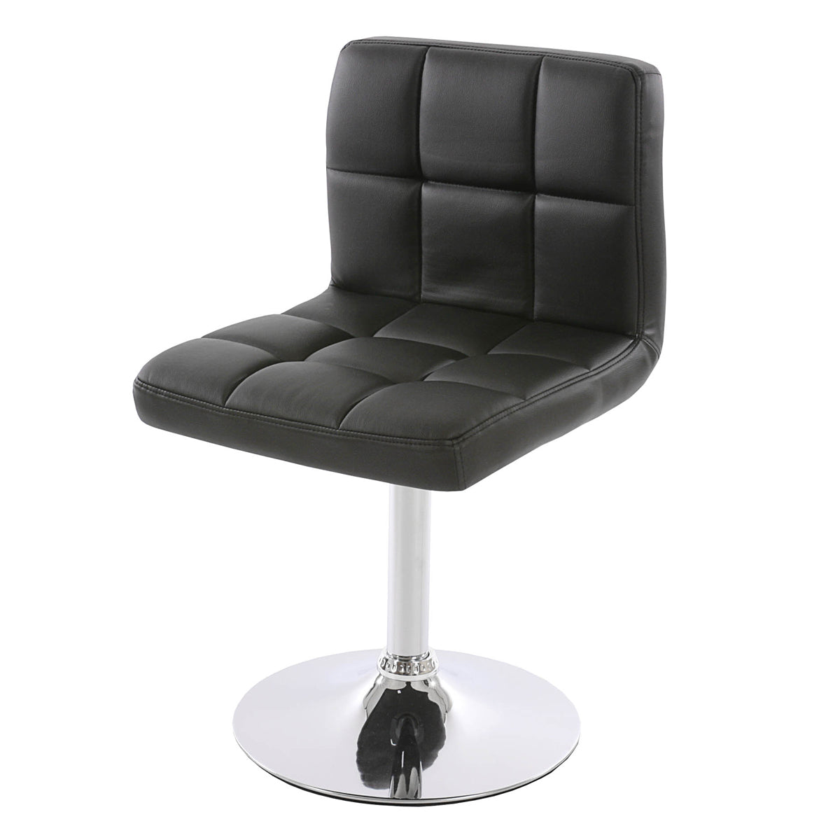 Set van 6 eetkamerstoelen Bureaustoel Stoel Kavala kunstleer chroom ~ zwart