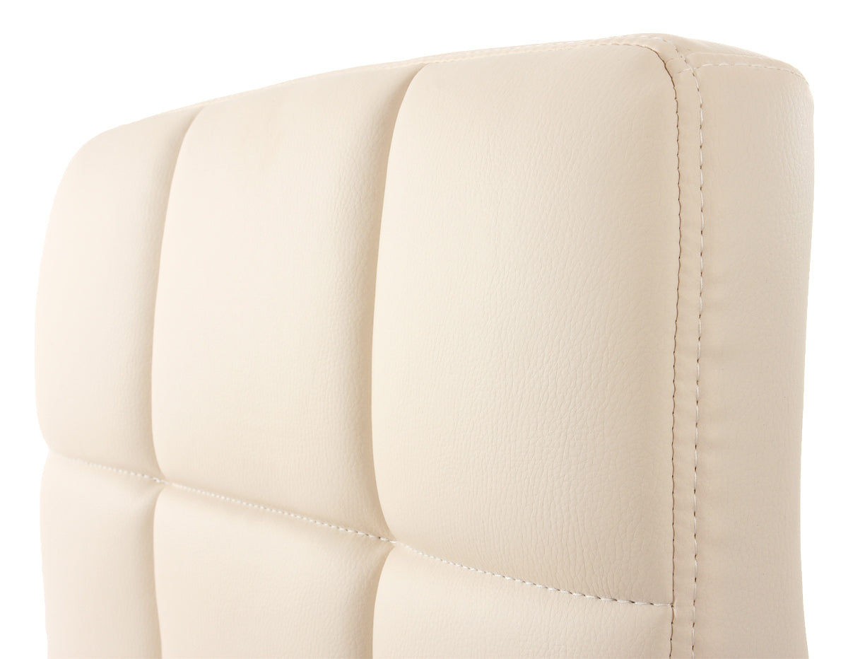 Set van 2 eetkamerstoelen Bureaustoel Stoel Kavala kunstleer chroom ~ crème