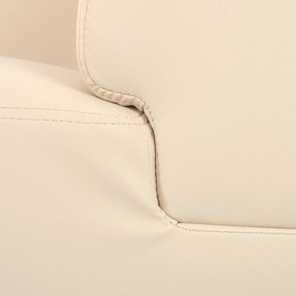 Modulair zijpaneel rechts, fauteuil met armleuning Lyon, kunstleer ~ crème