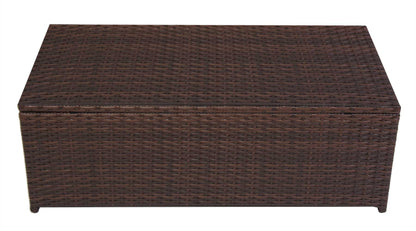 Modulaire poly rotan aluminium bank RomV 37x111x58cm ~ bruin, salontafel, PE blad