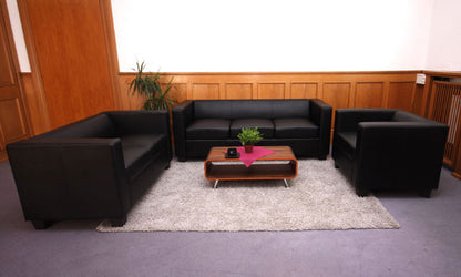 2-zits bank loungebank Lille ~ kunstleder, zwart