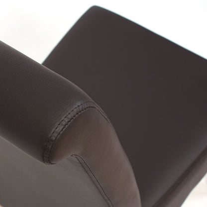 Eetkamerset Set M37, bank en 2 stoelen kunstleer ~ 120x43x49 cm bruin, donkere poten