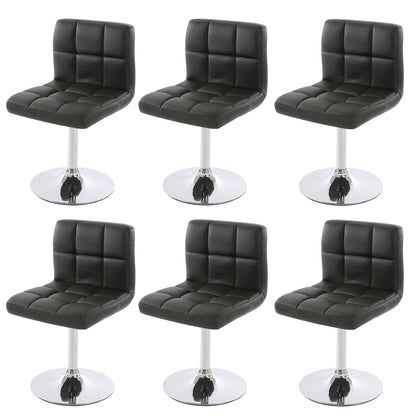 Set van 6 eetkamerstoelen Bureaustoel Stoel Kavala kunstleer chroom ~ grijs