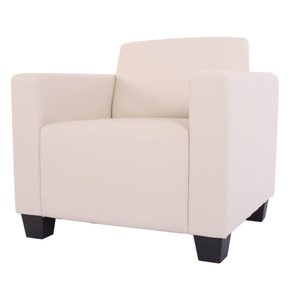 Modulaire loungestoel Lyon, kunstleer ~ crème