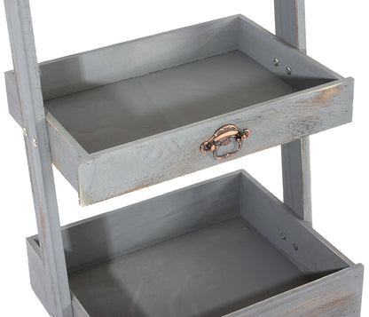 Staande plank Plantenplank Bloemenstandaard, 169x43x32cm, shabby look, vintage ~ grijs