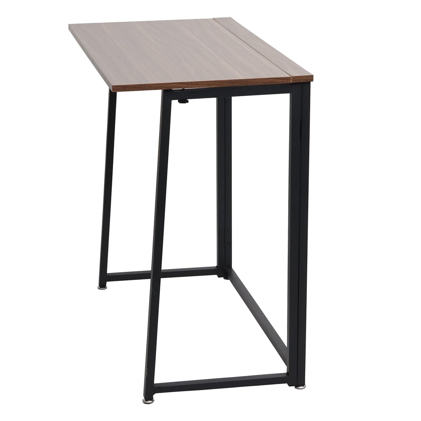 Bureau MCW-K67 opvouwbaar, consoletafel opvouwbare laptoptafel opbergtafel, 80x45cm, metaal MDF ~ zwart bruin