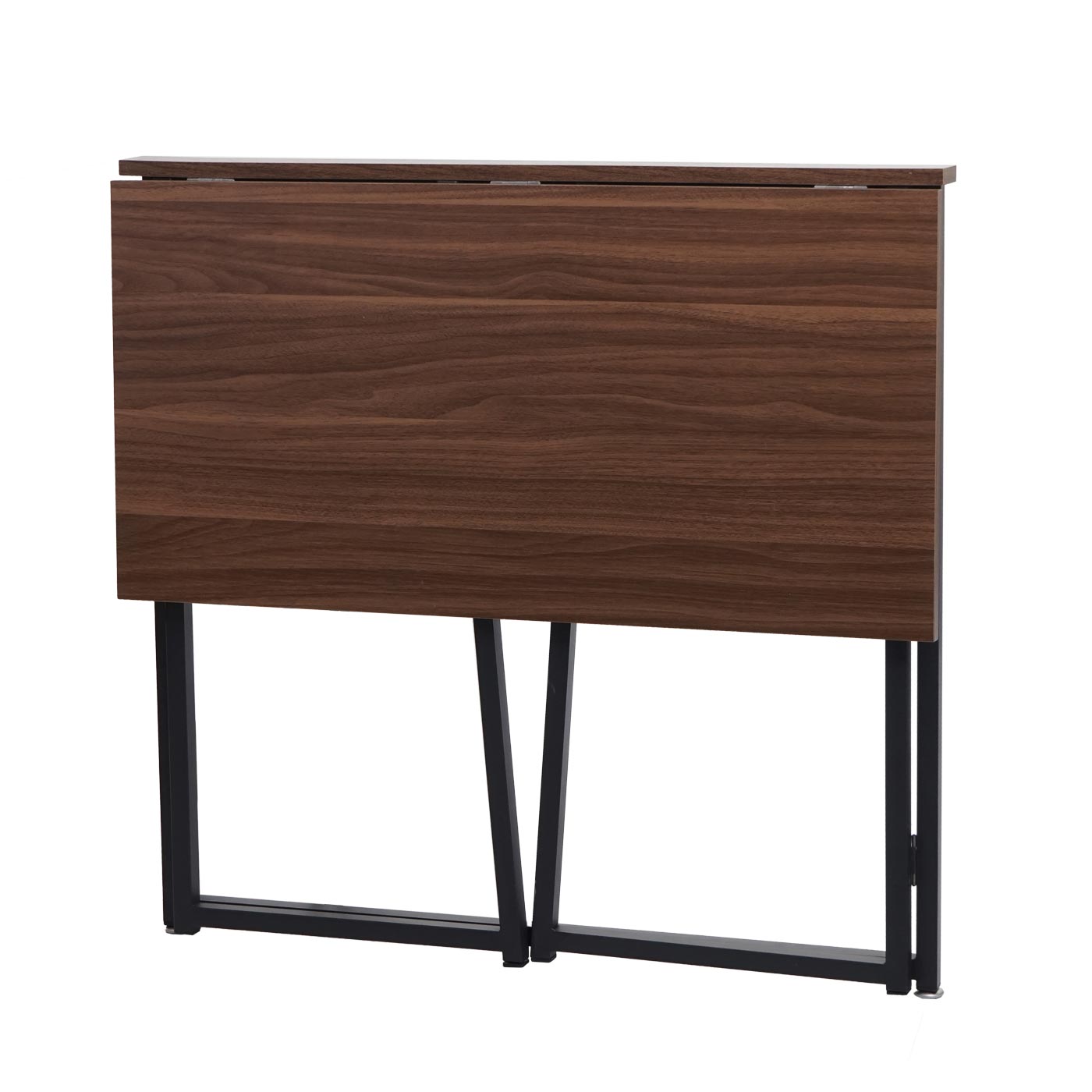 Bureau MCW-K67 opvouwbaar, consoletafel opvouwbare laptoptafel opbergtafel, 80x45cm, metaal MDF ~ zwart bruin