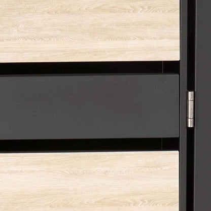 1 deksel afvalbak met plantenbak MCW-J81, uitbreidbaar, 125x68x80cm metaal 31kg, antraciet ~ beukenhout look