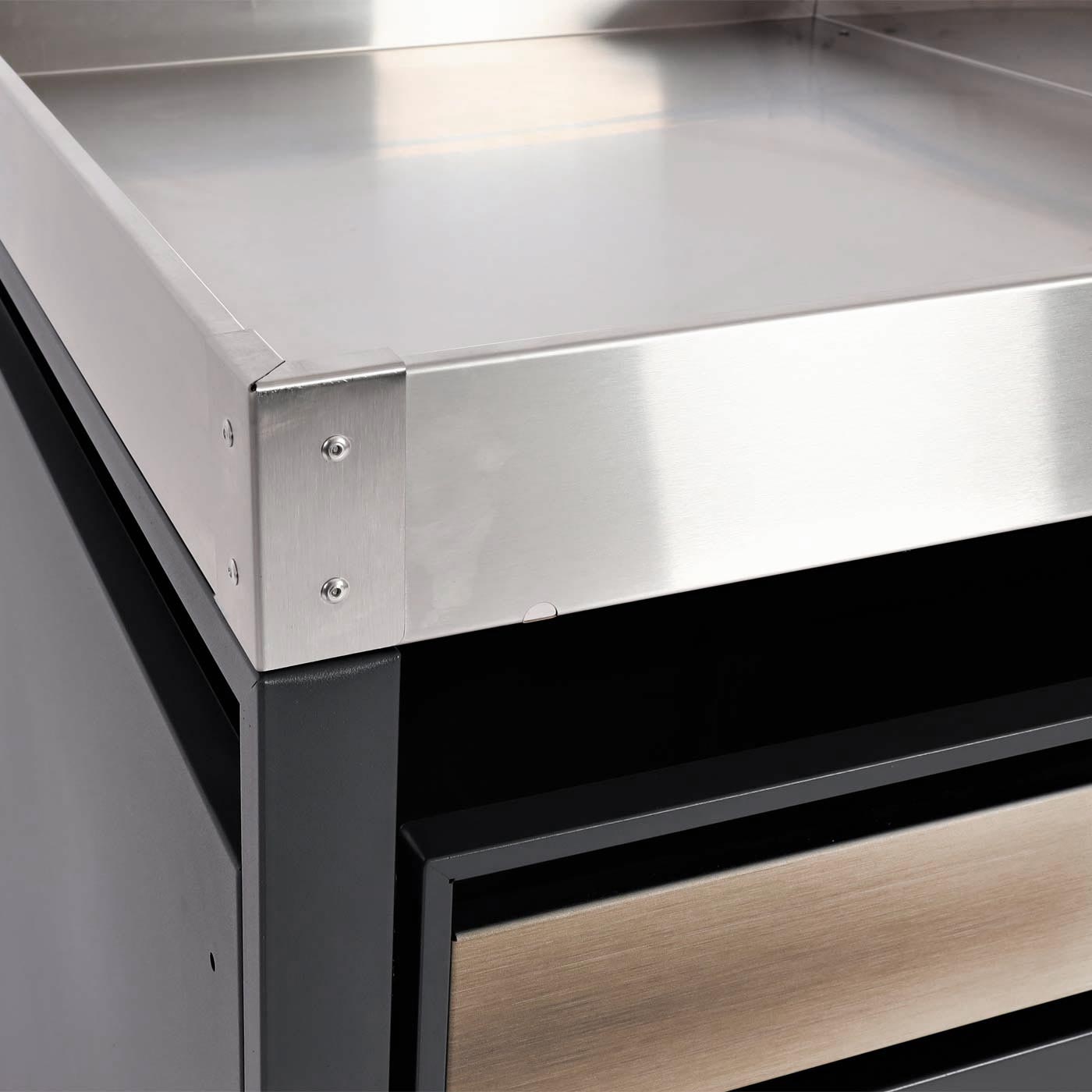 2-tankkast met plantenbak MCW-J81, uitbreidbaar, 125x132x80cm metaal 47kg, antraciet ~ goud