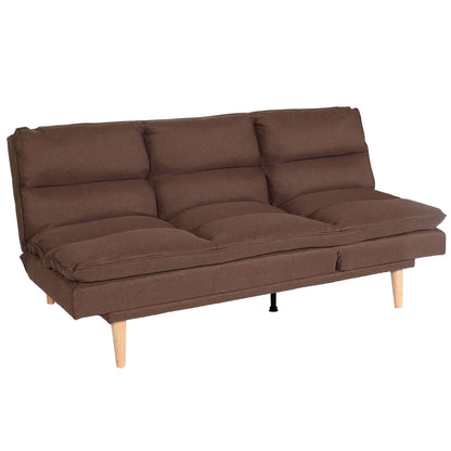 Slaapbank MCW-M79, slaapbank voor gasten, slaapfunctie ligoppervlak 180x110cm ~ stof/textiel bruin