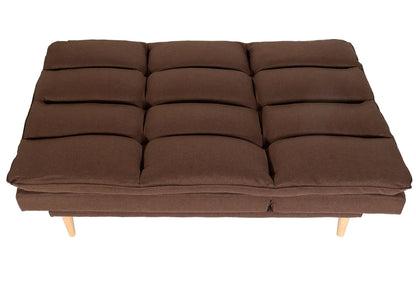 Slaapbank MCW-M79, slaapbank voor gasten, slaapfunctie ligoppervlak 180x110cm ~ stof/textiel bruin