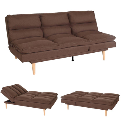 Slaapbank MCW-M79, slaapbank voor gasten, slaapfunctie ligoppervlak 180x110cm ~ stof/textiel bruin
