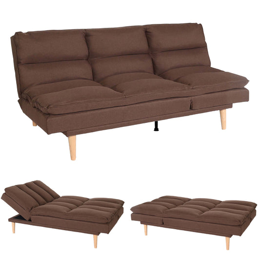 Slaapbank MCW-M79, slaapbank voor gasten, slaapfunctie ligoppervlak 180x110cm ~ stof/textiel bruin