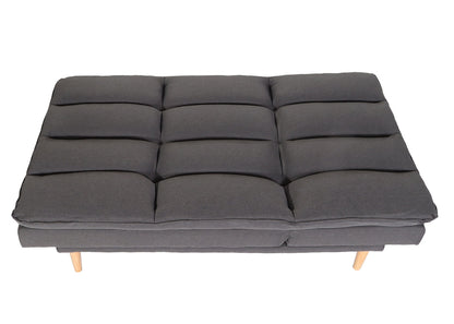Slaapbank MCW-M79, slaapbank voor gasten, slaapfunctie ligoppervlak 180x110cm ~ stof/textiel donkergrijs