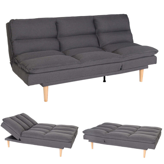 Slaapbank MCW-M79, slaapbank voor gasten, slaapfunctie ligoppervlak 180x110cm ~ stof/textiel donkergrijs
