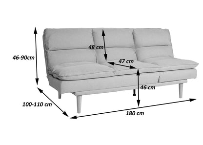 Slaapbank MCW-M79, slaapbank voor gasten, slaapfunctie ligoppervlak 180x110cm ~ stof/textiel donkergrijs