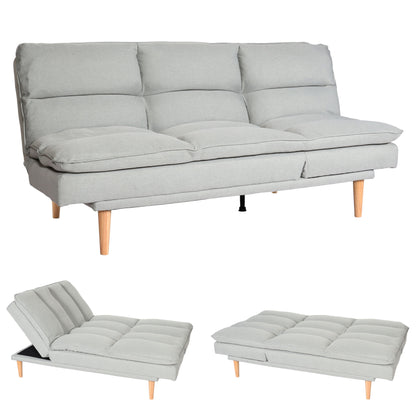 Slaapbank MCW-M79, slaapbank voor gasten, slaapfunctie ligoppervlak 180x110cm ~ stof/textiel mintgrijs