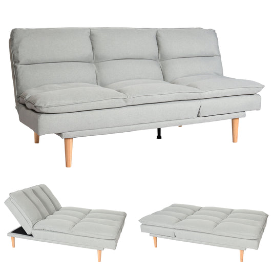 Slaapbank MCW-M79, slaapbank voor gasten, slaapfunctie ligoppervlak 180x110cm ~ stof/textiel mintgrijs