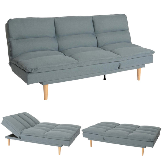 Slaapbank MCW-M79, slaapbank voor gasten, slaapfunctie ligoppervlak 180x110cm ~ stof/textiel blauw-grijs
