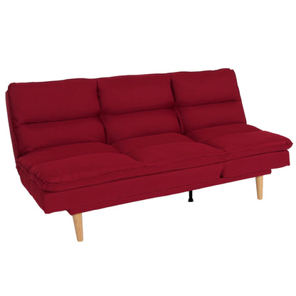 Slaapbank MCW-M79, slaapbank voor gasten, slaapfunctie ligoppervlak 180x110cm ~ stof/textiel bordeaux