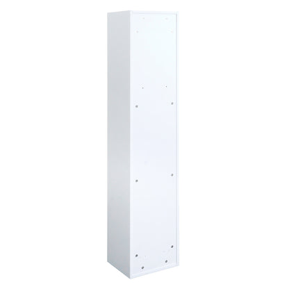 Wandkast MCW-L86, badkamermeubel highboard hoge kast, MVG melamine 2 deuren 3 vakken 160x33cm ~ wit