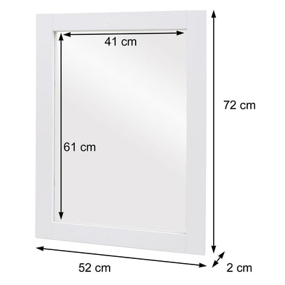 Wandspiegel MCW-L86, badkamerspiegel badkamermeubel spiegel, MVG-gecertificeerd 72x52cm ~ wit