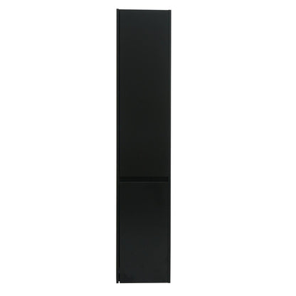 Wandkast MCW-L86, badkamermeubel highboard hoge kast, MVG melamine 2 deuren 3 vakken 160x33cm ~ zwart