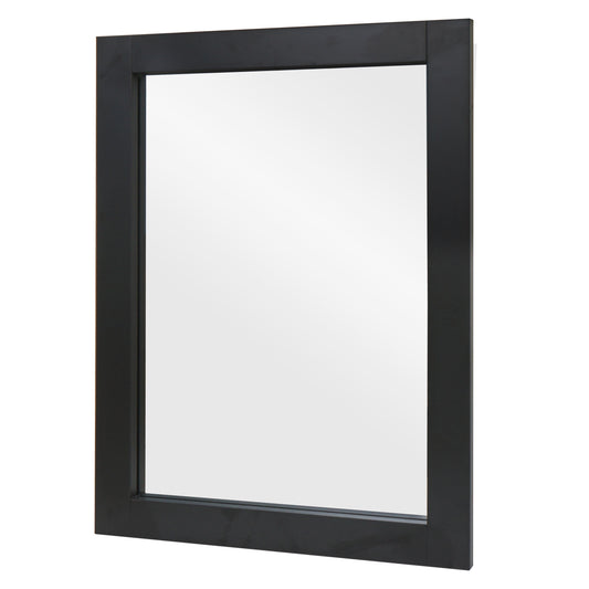 Wandspiegel MCW-L86, badkamerspiegel badkamermeubel spiegel, MVG-gecertificeerd 72x52cm ~ zwart