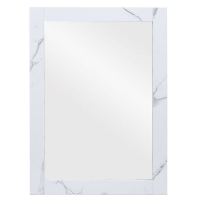 Badkamerset MCW-L86, wastafel wandspiegel wandmeubel wastafel, MVG gemelamineerd ~ marmer-look wit