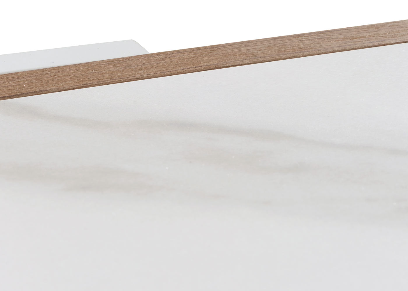 Salontafel MCW-L89, bank tafel woonkamer tafel, ijzer 43x120x64cm gesinterde steen marmer look wit natuurlijk hout