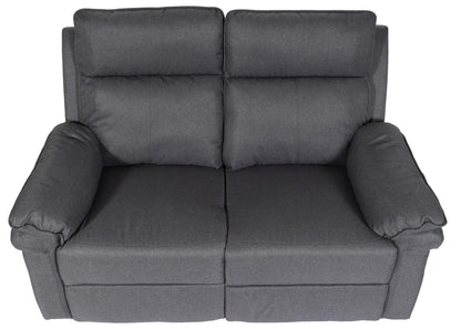 2-zits bioscoopfauteuil MCW-L94, relaxfauteuil TV-fauteuil bank, verstelbare armleuning nosag-vering stof/textiel ~ donkergrijs