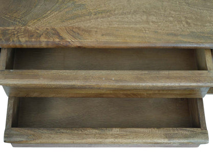 TV-rek MCW-L96, TV-tafel lowboard ladekast, laden massief hout mango 46x110x35cm MVG-gecertificeerd