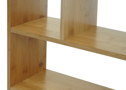 Wandplank MCW-M22, hangplank Drijvende plank met 4 vakken, bamboe 50x50x15cm