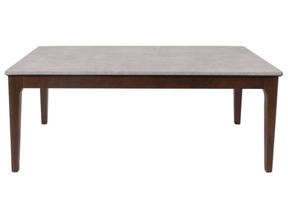 Salontafel MCW-M55, bijzettafel sofatafel massief hout HDF laminaat melamine 46x120x70cm betonlook bruine poten