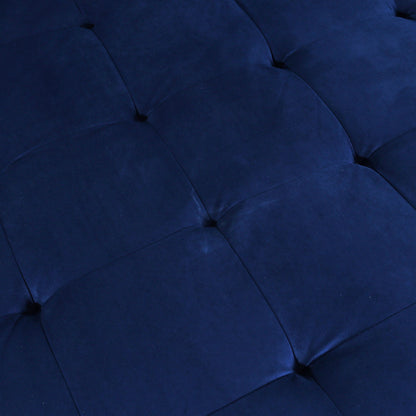 Bankstel MCW-M27, hoekbank L-vorm, ligvlak links/rechts, massief hout 293cm ~ fluweel donkerblauw