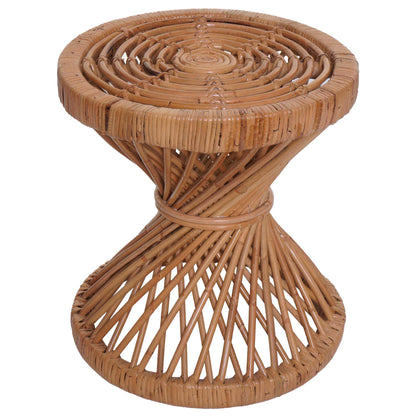Bijzettafel MCW-M31, bloementafel rotan salontafel, rond 43x38x38cm, naturel Kubu rotan