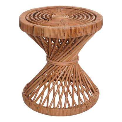 Bijzettafel MCW-M31, bloementafel rotan salontafel, rond 43x38x38cm, naturel Kubu rotan