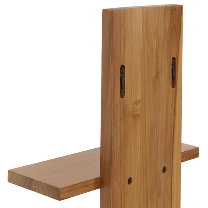 Teak wandplank MCW-M72, badkamerplank Hangplank, hoogwaardige B-kwaliteit teak (kernhout, 20-30 jaar), 51x56x15cm