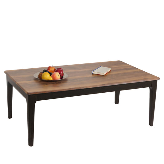 Salontafel MCW-M55, bijzettafel sofatafel massief hout HDF laminaat melamine 46x120x70cm sheesham hout look donkere poten
