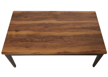 Salontafel MCW-M55, bijzettafel sofatafel massief hout HDF laminaat melamine 46x120x70cm sheesham hout look donkere poten