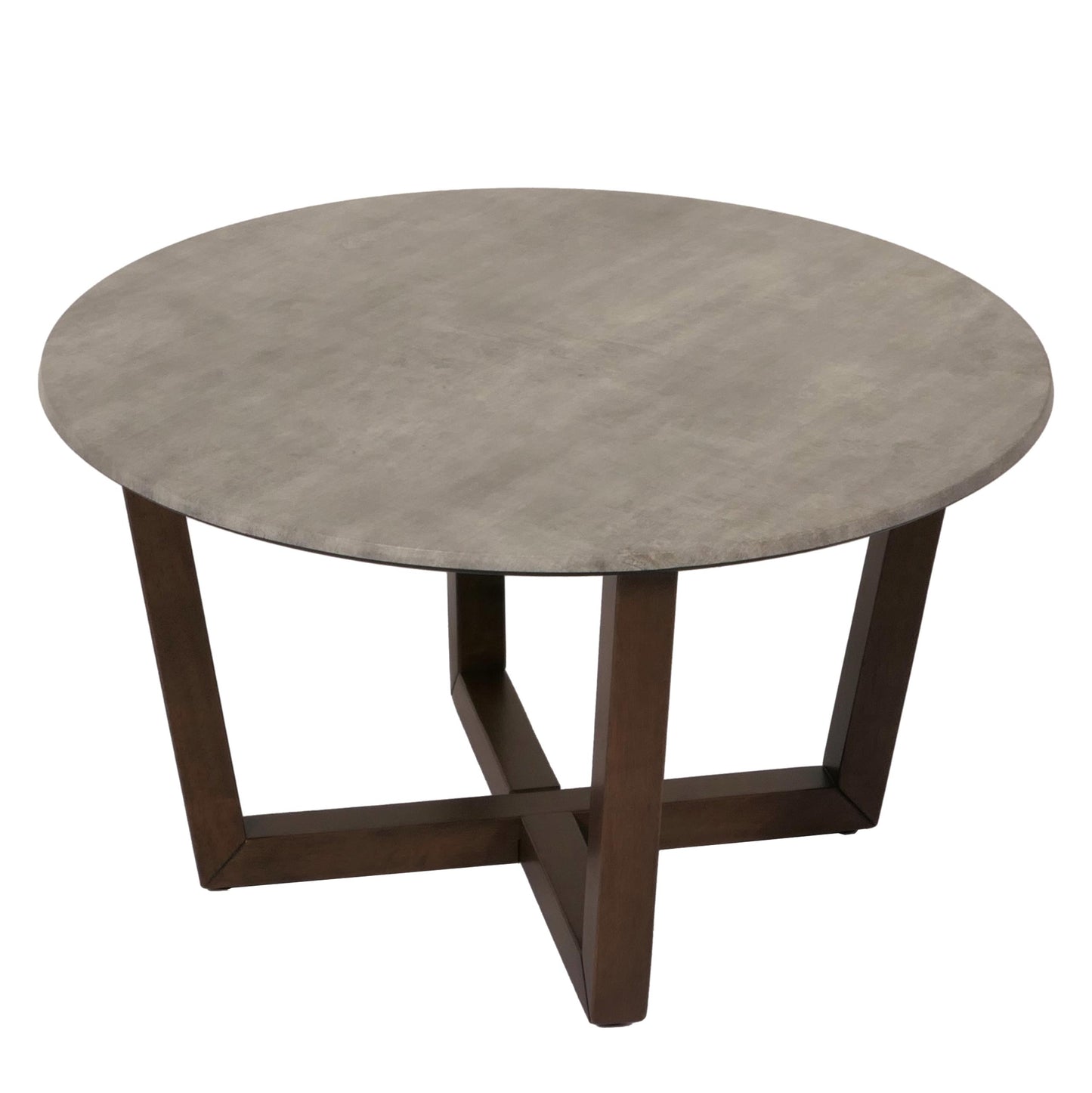 Salontafel MCW-M61, bijzettafel sofatafel, massief hout HPL laminaat melamine Ø80cm, betonlook, donker frame