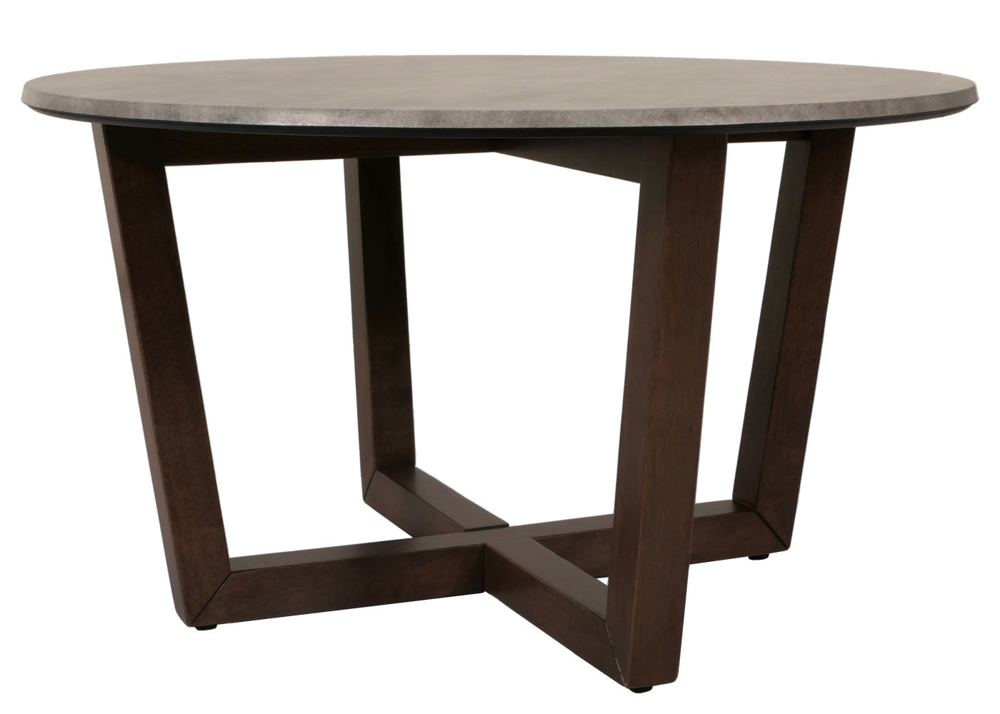 Salontafel MCW-M61, bijzettafel sofatafel, massief hout HPL laminaat melamine Ø80cm, betonlook, donker frame